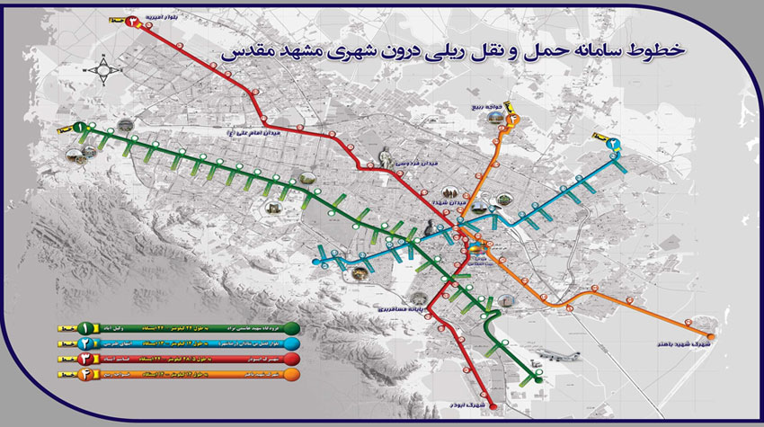 نقشه متروی مشهد