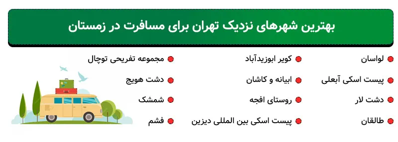 شهرهای نزدیک تهران برای مسافرت در زمستان کجاست؟