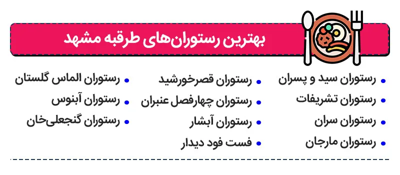 اینفوگرافی بهترین رستوران های طرقبه مشهد