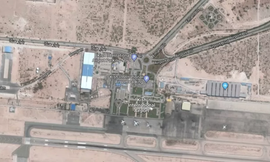 موقعیت مکانی فرودگاه کیش