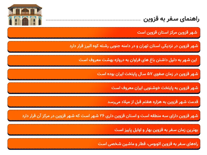 راهنمای سفر به قزوین